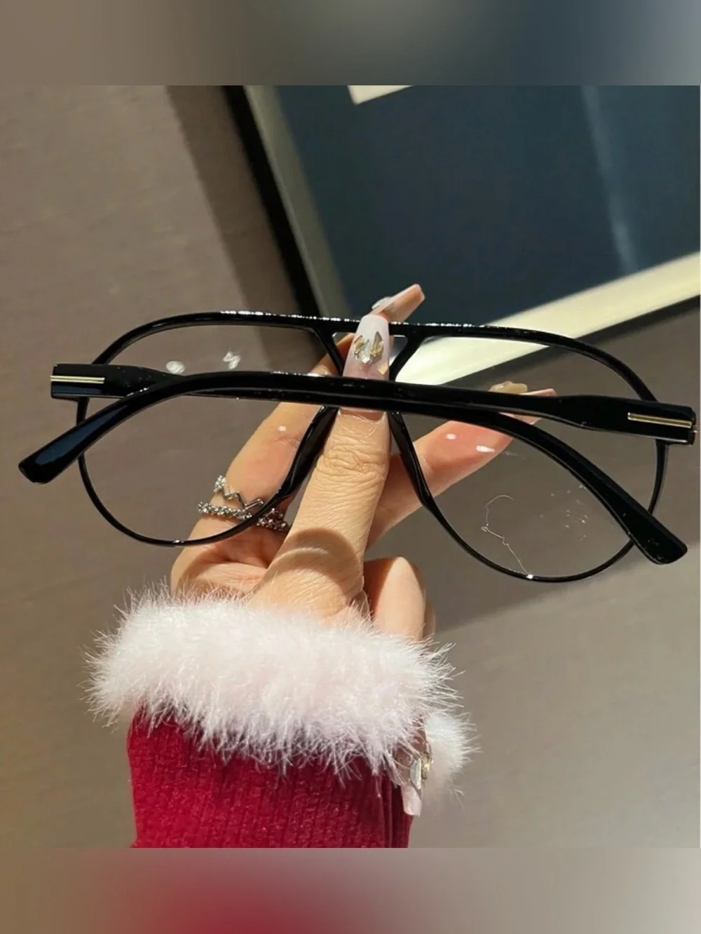 Oversized Black Aviator Fashion Sunglasses - Women Accessories